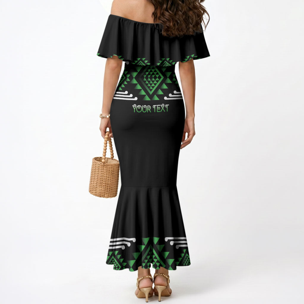Aotearoa Atua Papatuanuku Personalised Mermaid Dress Maori Earth Mother Taniko Motifs