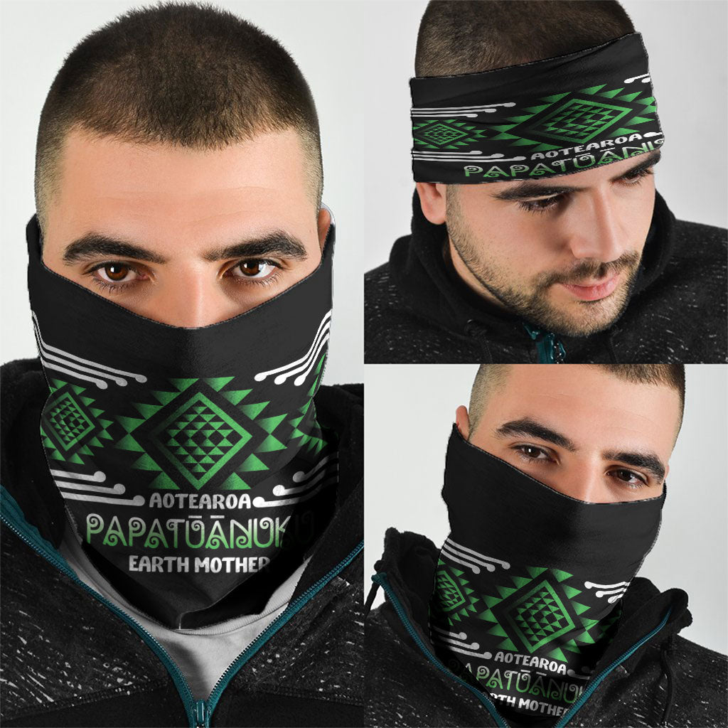 Aotearoa Atua Papatuanuku Neck Gaiter Maori Earth Mother Taniko Motifs