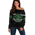 Aotearoa Atua Papatuanuku Personalised Off Shoulder Sweater Maori Earth Mother Taniko Motifs