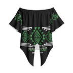 Aotearoa Atua Papatuanuku Personalised Off Shoulder Wrap Waist Top Maori Earth Mother Taniko Motifs