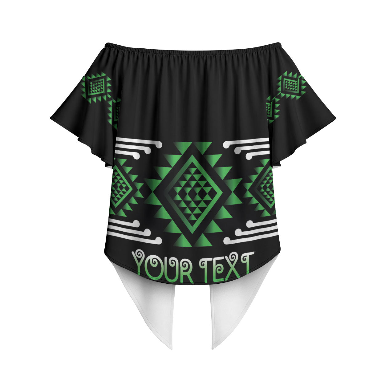 Aotearoa Atua Papatuanuku Personalised Off Shoulder Wrap Waist Top Maori Earth Mother Taniko Motifs