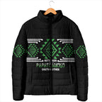 Aotearoa Atua Papatuanuku Personalised Padded Jacket Maori Earth Mother Taniko Motifs