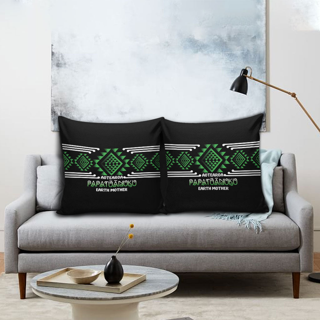 Aotearoa Atua Papatuanuku Pillow Cover Maori Earth Mother Taniko Motifs