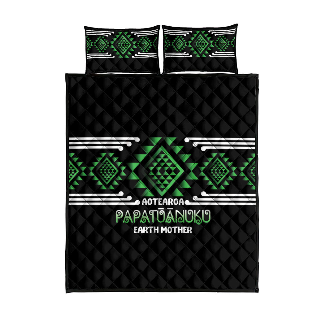 Aotearoa Atua Papatuanuku Quilt Bed Set Maori Earth Mother Taniko Motifs