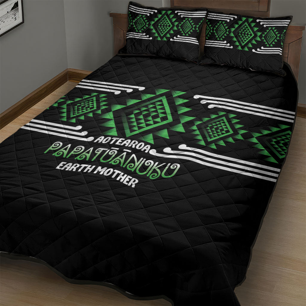 Aotearoa Atua Papatuanuku Quilt Bed Set Maori Earth Mother Taniko Motifs