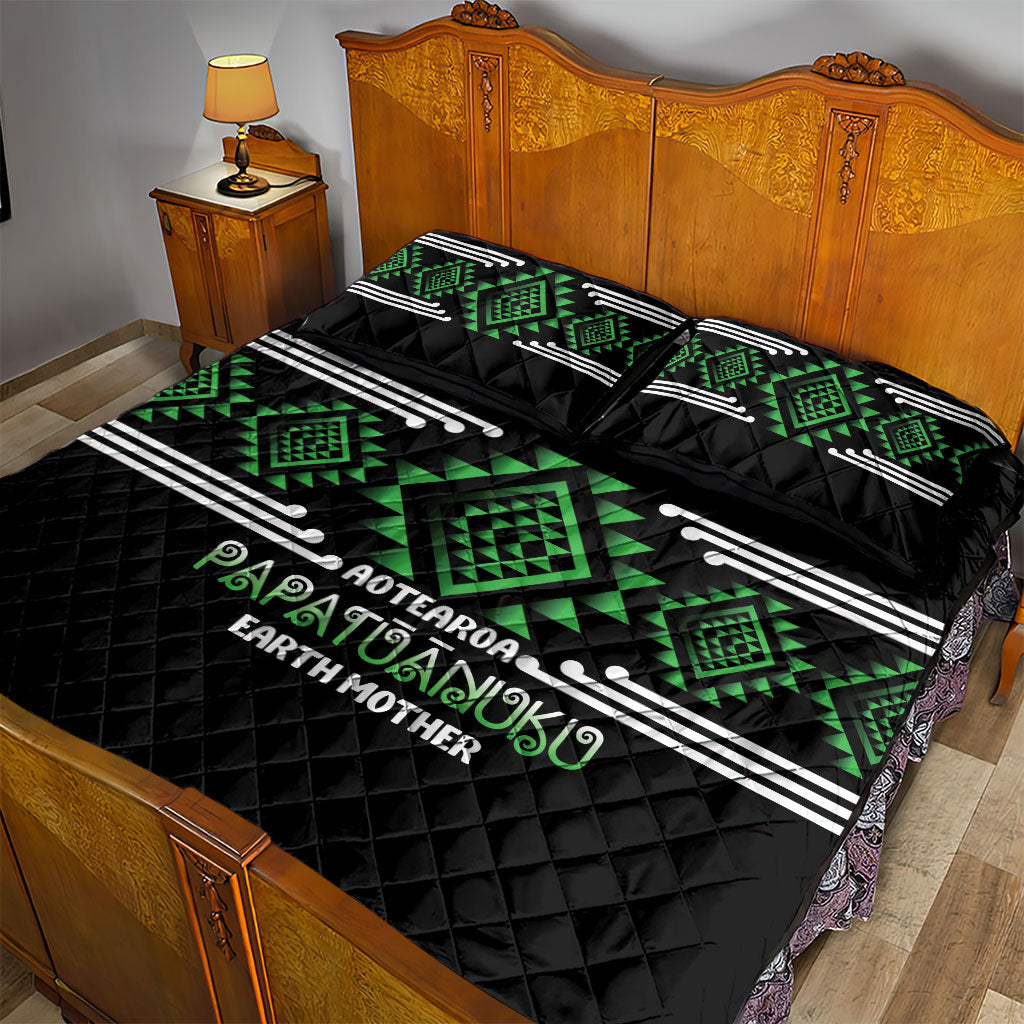 Aotearoa Atua Papatuanuku Quilt Bed Set Maori Earth Mother Taniko Motifs