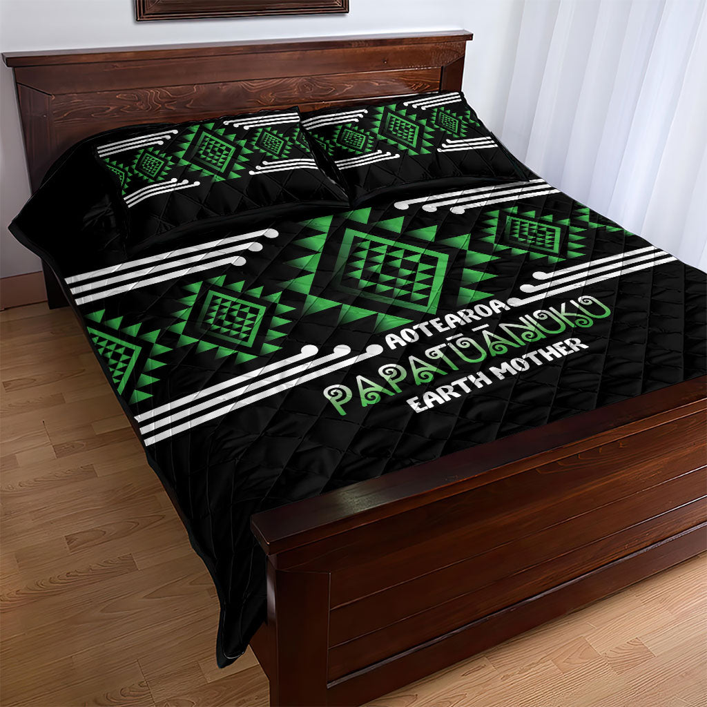 Aotearoa Atua Papatuanuku Quilt Bed Set Maori Earth Mother Taniko Motifs