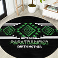 Aotearoa Atua Papatuanuku Round Carpet Maori Earth Mother Taniko Motifs