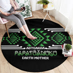 Aotearoa Atua Papatuanuku Round Carpet Maori Earth Mother Taniko Motifs