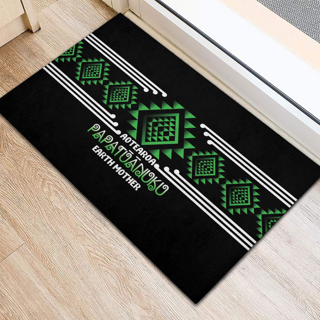 Aotearoa Atua Papatuanuku Rubber Doormat Maori Earth Mother Taniko Motifs