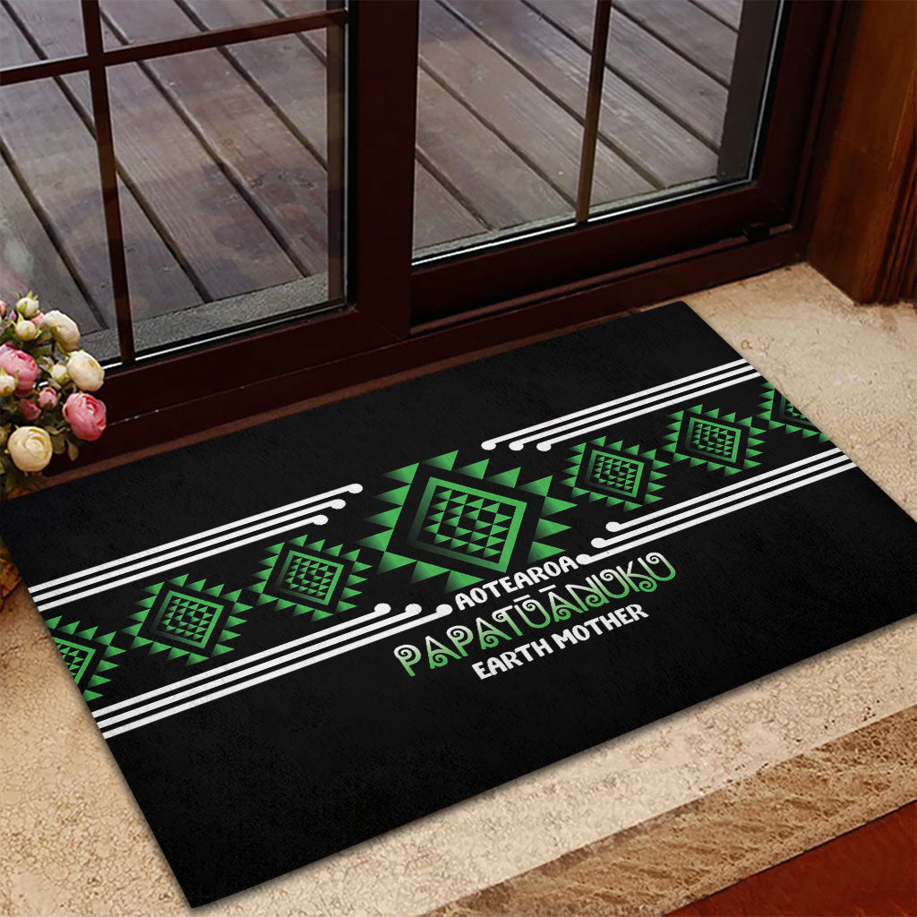 Aotearoa Atua Papatuanuku Rubber Doormat Maori Earth Mother Taniko Motifs