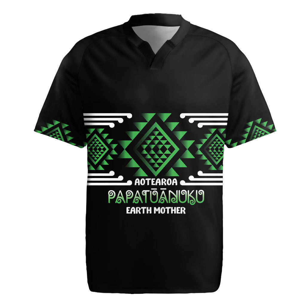 Aotearoa Atua Papatuanuku Personalised Rugby Jersey Maori Earth Mother Taniko Motifs