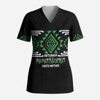 Aotearoa Atua Papatuanuku Personalised Scrub Top Maori Earth Mother Taniko Motifs