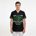 Aotearoa Atua Papatuanuku Personalised Scrub Top Maori Earth Mother Taniko Motifs
