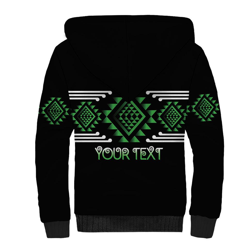 Aotearoa Atua Papatuanuku Personalised Sherpa Hoodie Maori Earth Mother Taniko Motifs