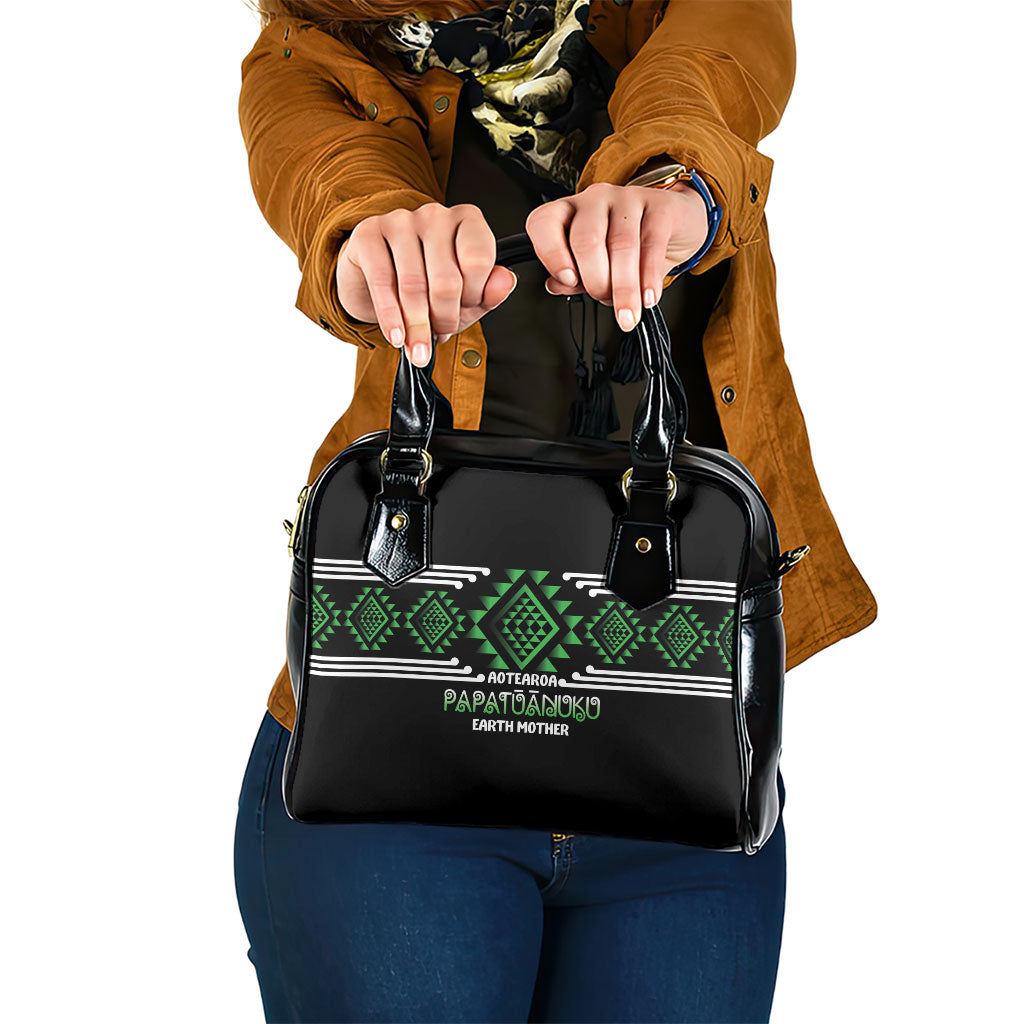 Aotearoa Atua Papatuanuku Shoulder Handbag Maori Earth Mother Taniko Motifs