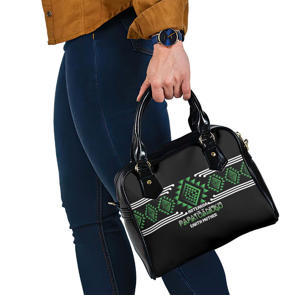 Aotearoa Atua Papatuanuku Shoulder Handbag Maori Earth Mother Taniko Motifs