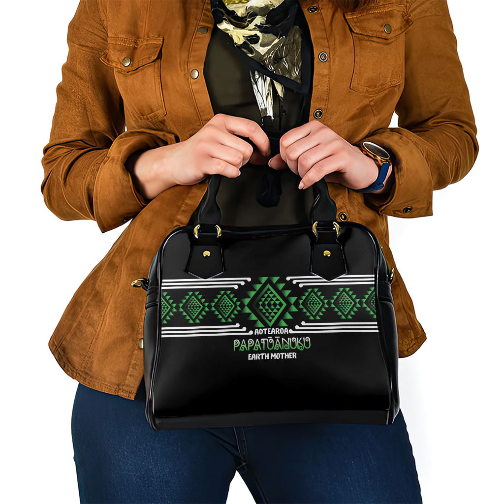 Aotearoa Atua Papatuanuku Shoulder Handbag Maori Earth Mother Taniko Motifs