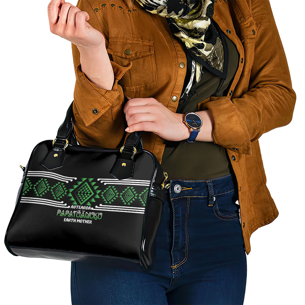 Aotearoa Atua Papatuanuku Shoulder Handbag Maori Earth Mother Taniko Motifs