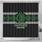 Aotearoa Atua Papatuanuku Shower Curtain Maori Earth Mother Taniko Motifs