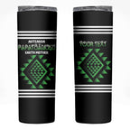 Aotearoa Atua Papatuanuku Personalised Skinny Tumbler Maori Earth Mother Taniko Motifs