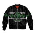 Aotearoa Atua Papatuanuku Personalised Sleeve Zip Bomber Jacket Maori Earth Mother Taniko Motifs