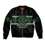 Aotearoa Atua Papatuanuku Personalised Sleeve Zip Bomber Jacket Maori Earth Mother Taniko Motifs
