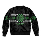 Aotearoa Atua Papatuanuku Personalised Sleeve Zip Bomber Jacket Maori Earth Mother Taniko Motifs