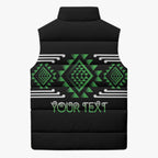 Aotearoa Atua Papatuanuku Personalised Sleeveless Puffer Jacket Maori Earth Mother Taniko Motifs
