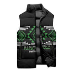 Aotearoa Atua Papatuanuku Personalised Sleeveless Puffer Jacket Maori Earth Mother Taniko Motifs
