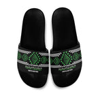 Aotearoa Atua Papatuanuku Slide Sandals Maori Earth Mother Taniko Motifs