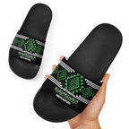 Aotearoa Atua Papatuanuku Slide Sandals Maori Earth Mother Taniko Motifs
