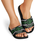 Aotearoa Atua Papatuanuku Slide Sandals Maori Earth Mother Taniko Motifs
