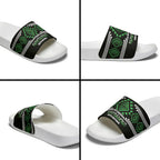 Aotearoa Atua Papatuanuku Slide Sandals Maori Earth Mother Taniko Motifs