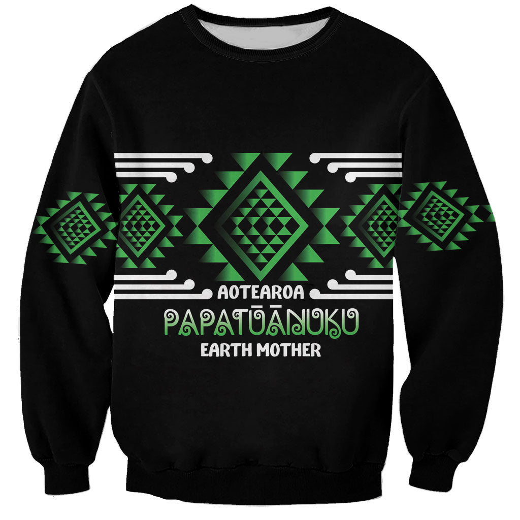 Aotearoa Atua Papatuanuku Personalised Sweatshirt Maori Earth Mother Taniko Motifs