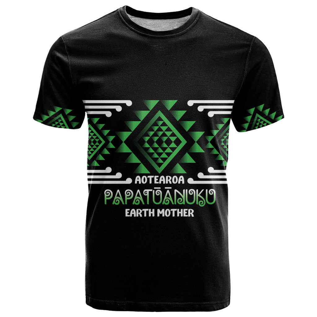 Aotearoa Atua Papatuanuku Personalised T Shirt Maori Earth Mother Taniko Motifs