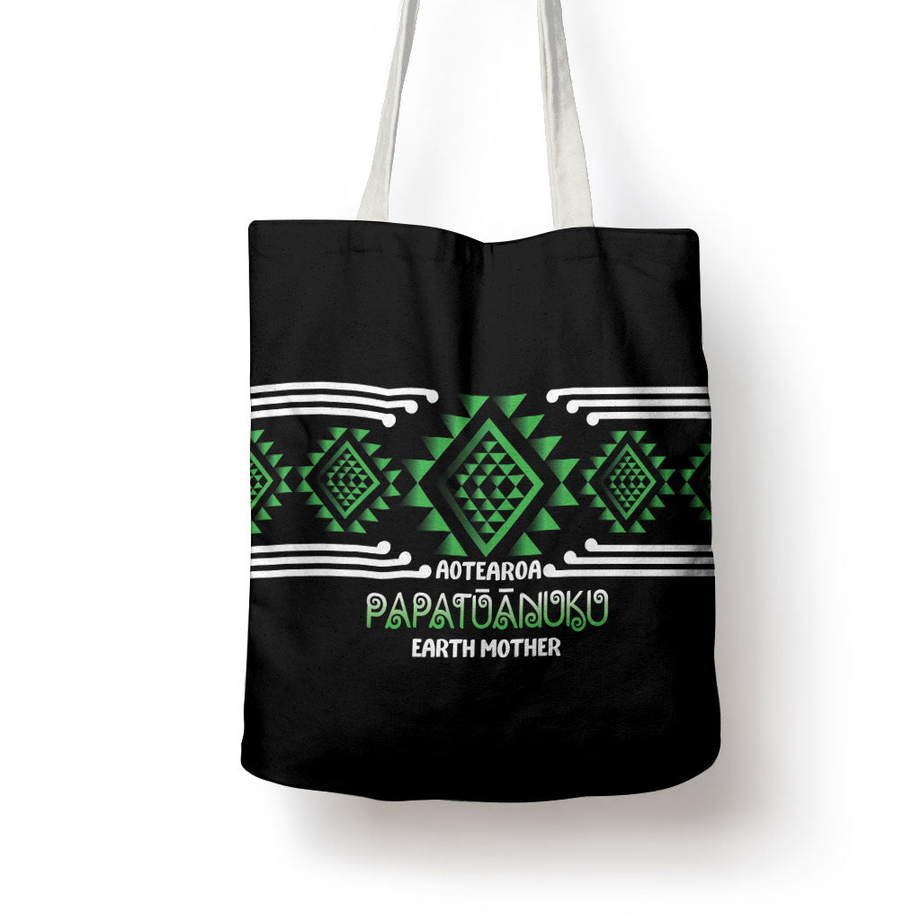 Aotearoa Atua Papatuanuku Tote Bag Maori Earth Mother Taniko Motifs
