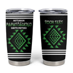 Aotearoa Atua Papatuanuku Personalised Tumbler Cup Maori Earth Mother Taniko Motifs