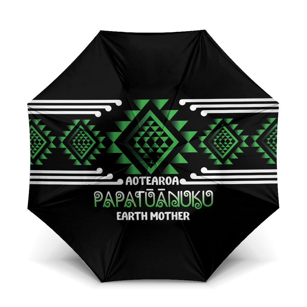 Aotearoa Atua Papatuanuku Umbrella Maori Earth Mother Taniko Motifs