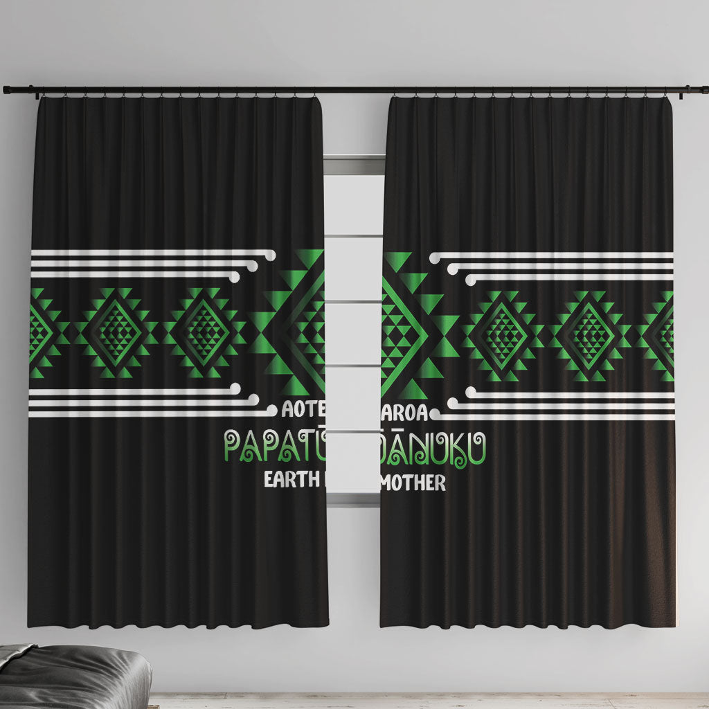 Aotearoa Atua Papatuanuku Window Curtain Maori Earth Mother Taniko Motifs
