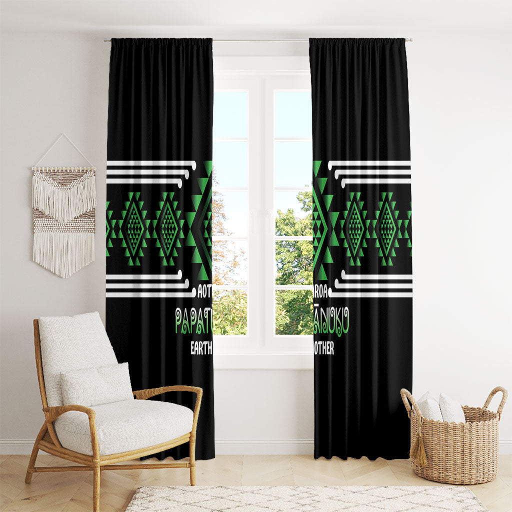 Aotearoa Atua Papatuanuku Window Curtain Maori Earth Mother Taniko Motifs