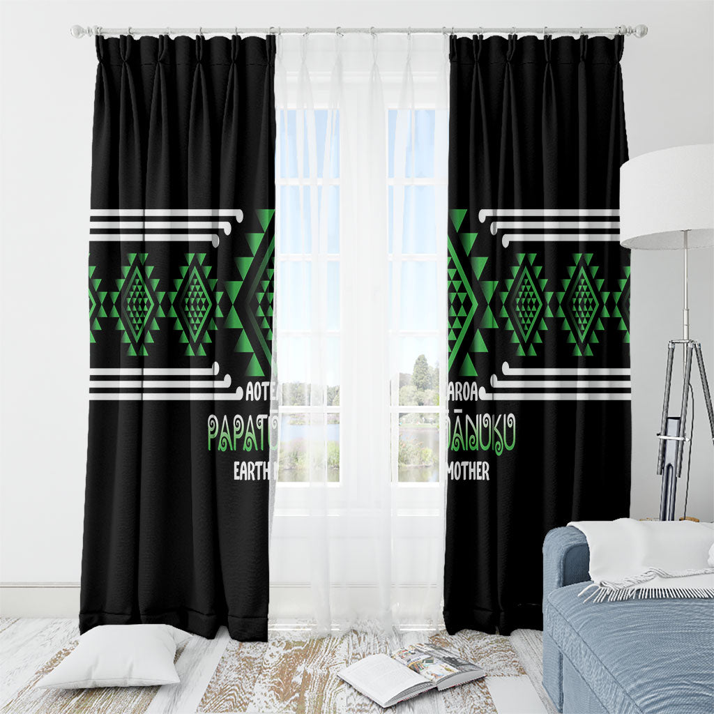 Aotearoa Atua Papatuanuku Window Curtain Maori Earth Mother Taniko Motifs