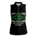 Aotearoa Atua Papatuanuku Personalised Women Sleeveless Polo Shirt Maori Earth Mother Taniko Motifs