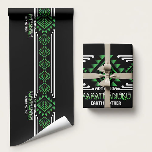 Aotearoa Atua Papatuanuku Wrapping Paper Maori Earth Mother Taniko Motifs