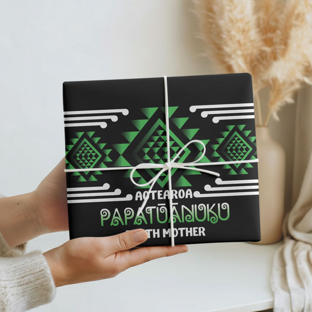 Aotearoa Atua Papatuanuku Wrapping Paper Maori Earth Mother Taniko Motifs