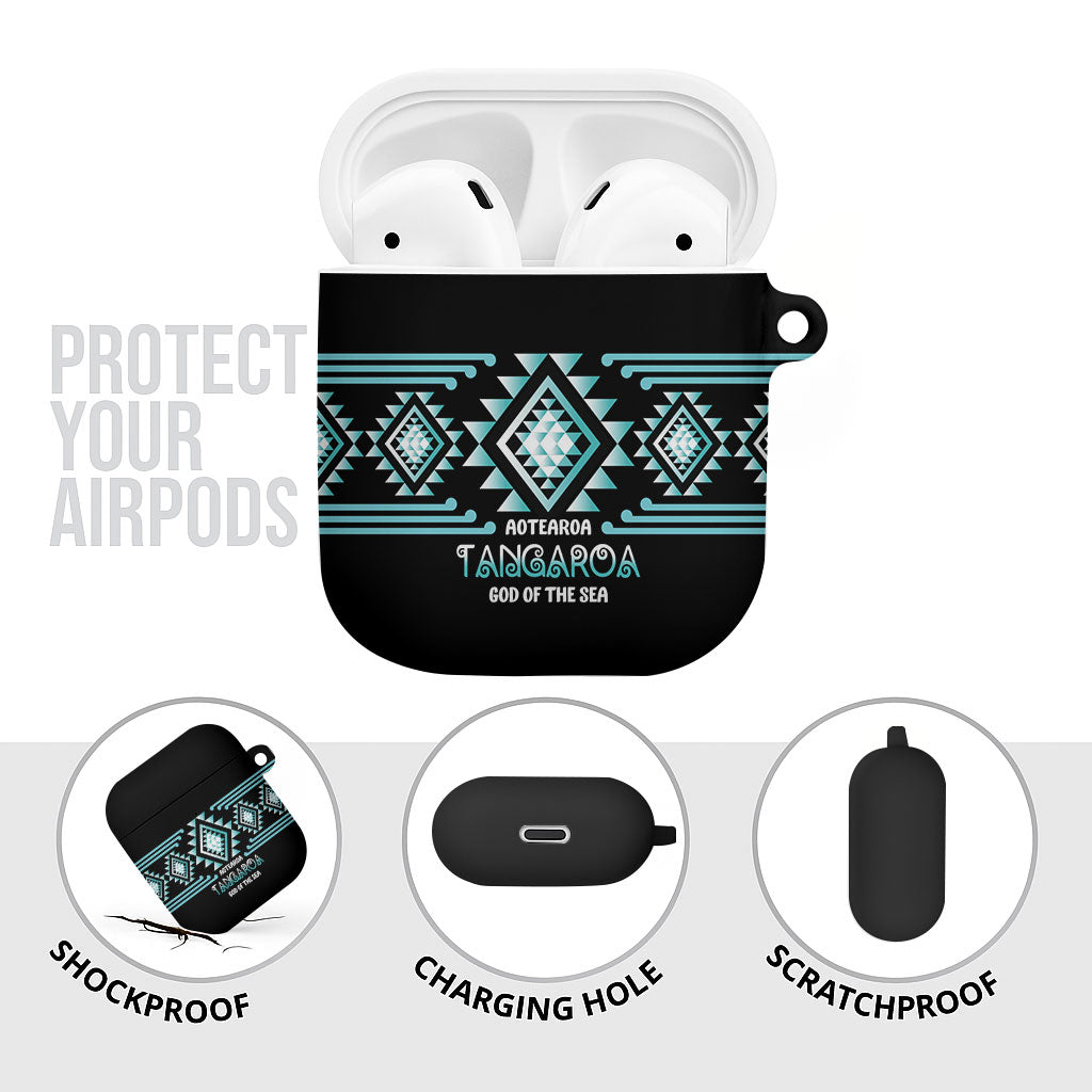 Aotearoa Atua Tangaroa AirPods Case Maori God Of The Sea Taniko Motifs