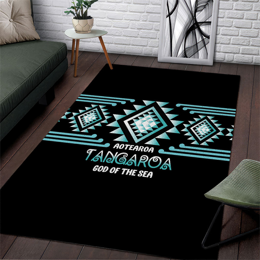 Aotearoa Atua Tangaroa Area Rug Maori God Of The Sea Taniko Motifs