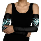 Aotearoa Atua Tangaroa Personalised Arm Sleeves Maori God Of The Sea Taniko Motifs
