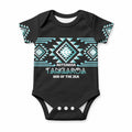 Aotearoa Atua Tangaroa Personalised Baby Onesie Maori God Of The Sea Taniko Motifs