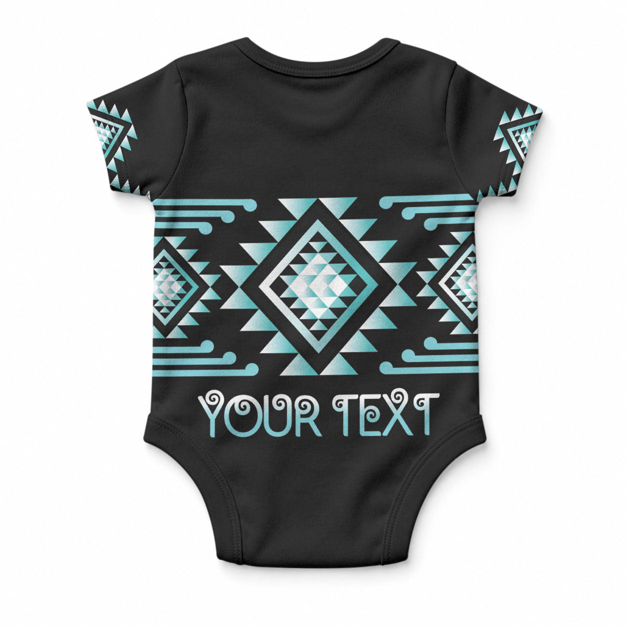 Aotearoa Atua Tangaroa Personalised Baby Onesie Maori God Of The Sea Taniko Motifs